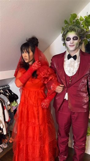 @shehatesmyjokes on Instagram: "This was such a fun one #halloween #Beetlejuice #couplecostume"