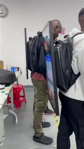 walking backpack advertising screens