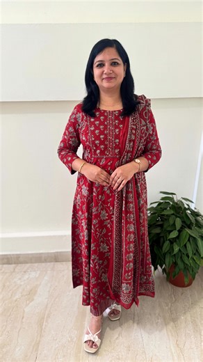 Floranza Fashion Boutique | Anarkali 3 piece set in cotton Top Anarkali top 20 panels Yoke and sleeve end with different patch with sequins work One side pocket... | Instagram