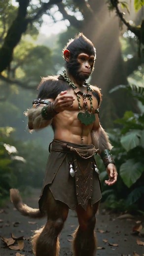 When the Monkey Stepped Into Humanity | A Creature Awakens #aiart #monkey #human