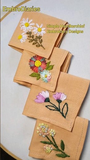 New Very Easy Handkerchief Embroidery Designs For Beginners