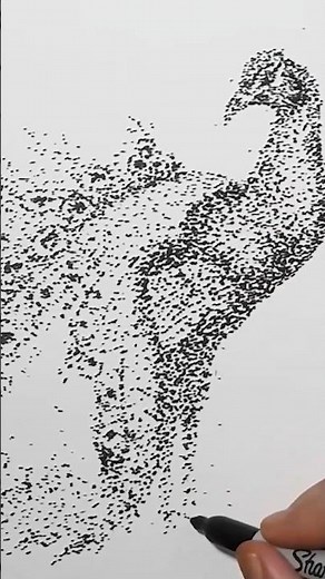 How to Draw a Peacock Using Dots #pointillism #stipplingdrawing #stipplingart
