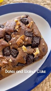 📢 SugarFREE & MaidaFREE Dates and Walnut Cake 🌿 Recipe 🌿 12 Seedless Dates 🌿 1/2 Cup 1/8 Cup Hot Milk 🌿 1/8 tsp Vanilla essence 🌿 1/4 Cup Oil 🌿 1/2 Cup Whole Wheat Flour 🌿 1/2 tsp Baking Powder 🌿 1/4 tsp Baking Soda 🌿 1 tbsp Chopped Walnuts 🌿 1/4 Cup Chopped Chocolate (Optional) ( I used Amul Sugar Free Chocolate ) Bake the cake on medium rack. And slice it only after it comes to room temperature. Bake at 180 degrees for 35-40 minutes. (bake reel, dates cake, SugarFREE, healthier dess