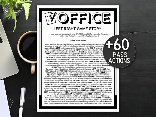 Office Left Right Game for Teambuilding, Work Games for Large Groups Pass the Prize Workplace - Etsy