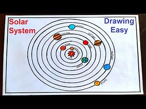 solar system drawing simple and easy steps by steps | science drawing academy