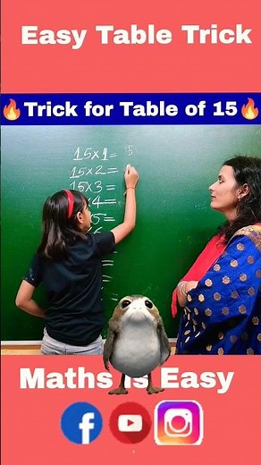 Easy Table Trick of 15 🔥 | Table of 15 | Table Trick #fun #mathsiseasy #shorts #trend #youtubeshorts