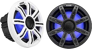 KICKER 51MSC84 - MSC 8-Inch Premium Marine 4-Ohm LED Coaxial System, Pair