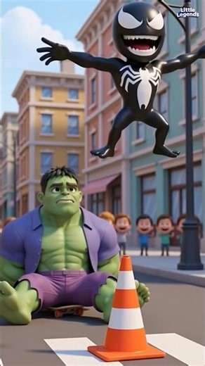 Hulk vs Venom Street Skating 😂🛹 #shorts #hulk #venom