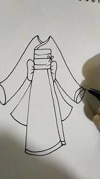 How to draw a Japanese Kimono #Drawingforkids #kidsdrawing #easydressdrawing #howtodraw