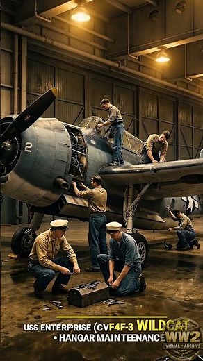 F4F 3 Wildcat Maintenance on the Hangar Deck Oct 28, 1941 #worldwar2