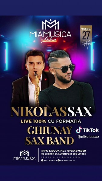 Sambata aceasta ne vedem in Club Mia Musica Luton 🇬🇧 sa facem cea mai frumoasa petrecere 🤌🏼⚡️❤️✌🏼 #nikolassax #live #luton #london #fy