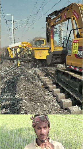 Heavy Railway Construction | শক্তিশালী মেশিন দিয়ে রেল লাইন তৈরি করা হচ্ছে 🚆⚙️ #shorts #facts #rail
