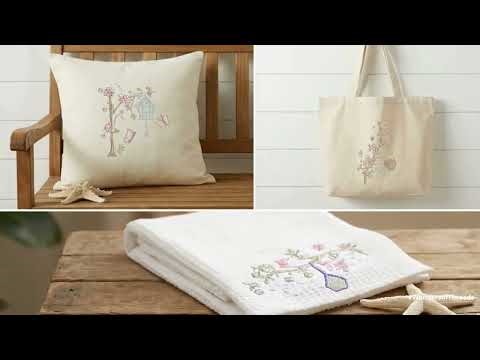 Floral Tree Embroidery Design PES | Birdhouse Butterfly Nature | Spring Flower Machine Embroidery