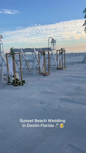 Sage, green sunset beach wedding in destin Florida by Princess wedding #florida #beach #ocean #wedding #beachwedding #panamacity #panamacity #panamacitybeach #destin #weddingtok #1min #longvideos #marriage #weddingplanning