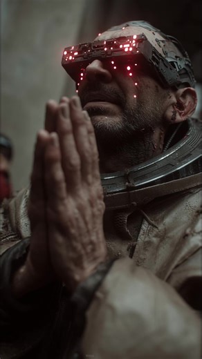 Cyberpunk Monk: A Futuristic Prayer in Neon Ruins