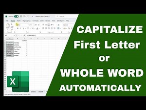 Capitalize First Letter or Whole Word AUTOMATICALLY in Excel (Lowercase to Uppercase Instantly)