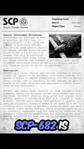 SCP-682 vs every weapon the foundation had #scp #fyp #shorts