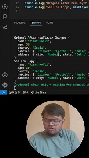 Shallow copy vs deep copy in javascript #javascript #javascriptdeveloper #javaprogramming