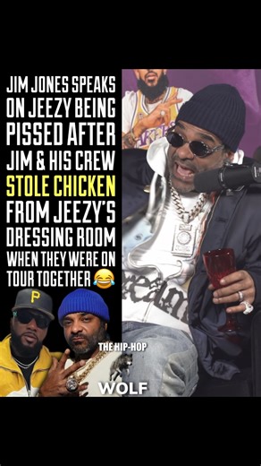 THE HIP-HOP WOLF® on Instagram: "On the lastest episode of @LetsRapAboutItPodcast, Jim Jones spoke on a time when Jeezy was heated after Jim & his crew stole all the chicken out of Jeezy’s dressing room when they were on tour together 😂"