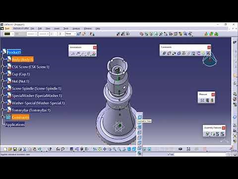CATIA V5 Tutorials | Assembly and Drafting of Screw Jack