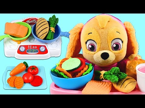 Paw Patrol Baby Skye Learns About Cooking & Eating Healthy Meals!