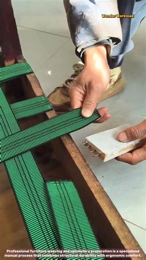 Precision Craftsmanship in Furniture Weaving: Installing High-Tension Webbing for Seat Bases