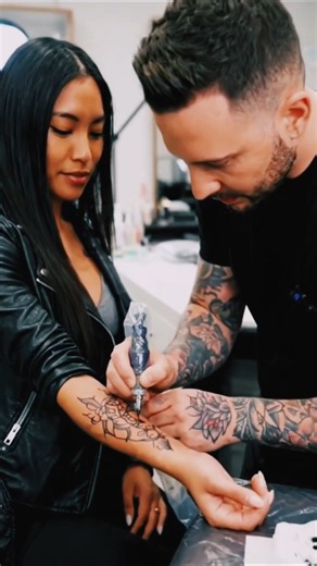 Beautiful Girl Gets Her First Tattoo | Full Tattoo Process in 4K #tattooart #4k #realistictattoo
