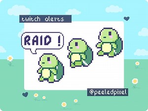 Turtle Twitch Raid Alert Pack | Cute Animated Pixel Turtle Bundle | Stream Animal Raid Overlay Assets | 3x Alerts - Etsy