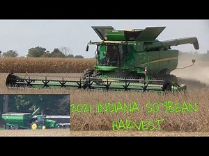 FALL HARVEST 2021 JOHN DEERE s670 COMBINE HARVESTING SOYBEANS