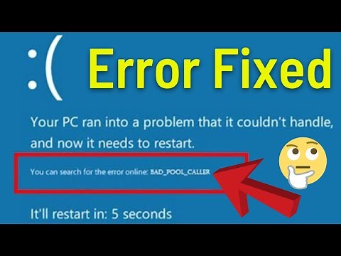 How to Fix BAD POOL CALLER Blue Screen Error in Windows 10/8/7 || Bad Pool Caller Error (Easy Way)