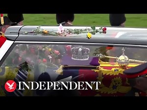 Queen Elizabeth's funeral procession marches towards Windsor Castle