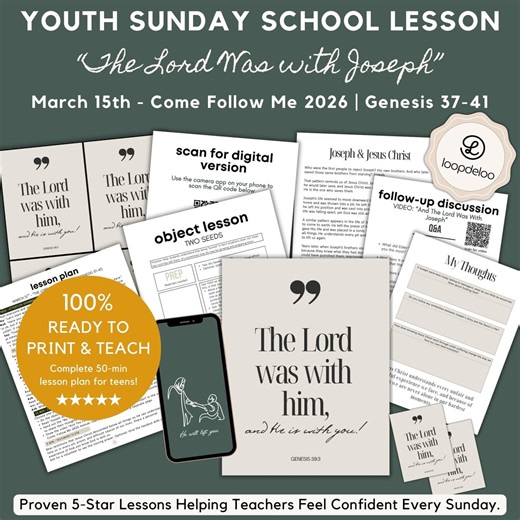March 15, LDS Youth Sunday School Lesson Kit, Come Follow Me 2026, “the Lord Was With Joseph" Genesis 37-41 Digital & Printable Lesson Kit - Etsy