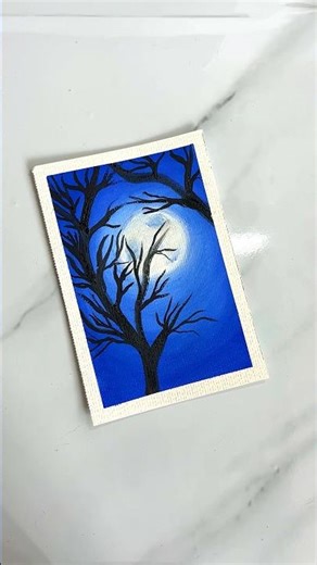 Easy painting ideas 🌕 #shorts #ytshorts #viral #art #painting