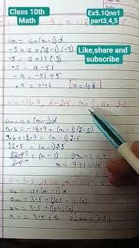 class 10th Math chapter 5 Ex 5.2Qno1part3,4,5 arithmeticprogression NCERT #mathshorts #chapter5