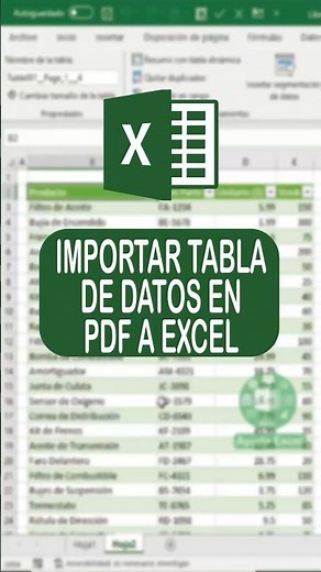 IMPORTAR TABLA DE DATOS EN PDF A EXCEL EN EXCEL #EXCEL