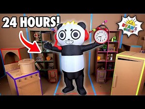 We Spend 24 HOURS Inside a Cardboard Room!