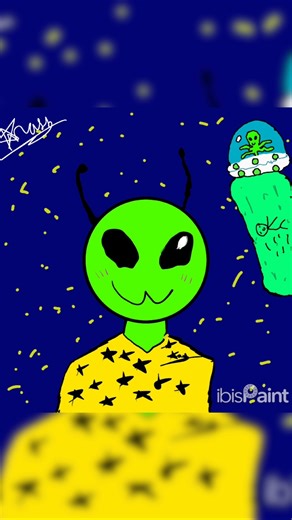 cute alien drawing 👽 #trendingshorts #art #alien