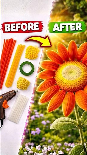 DIY Big Sunflower 🌻 Fuzzy Wire Flower Tutorial! #shorts