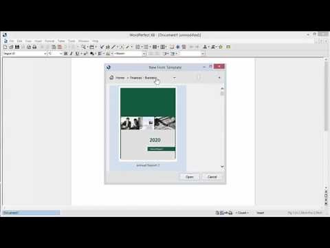 WordPerfect X8 Template Viewing