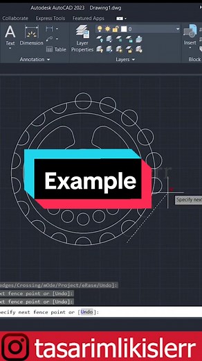 Autocad- Example Follow me on Youtube:) @Tasarımlık İşler #autocad2d #autocadtutorial