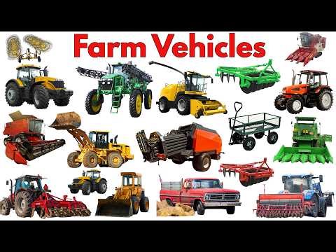 🚜 Farm Vehicles for Kids | Learn Farm Vehicle Names | Preschool Learning Video