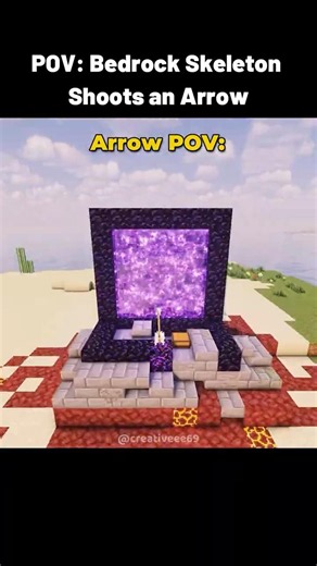 POV Bedrock Skeleton Shoots an Arrow #usa