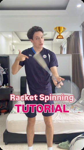 Badminton Coach | 90 Day Challenge on Instagram: "Racket Spinning Tutorial 🤩 Scare your friends and opponents with this little trick ;) Drop a comment if you managed to learn!🏆 #badminton #featherballer #badmintonskills #badmintontraining #badmintontips #90daychallenge"