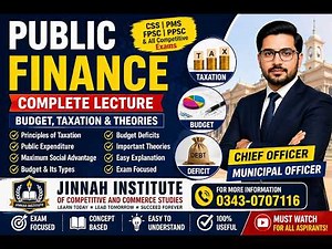 Public Finance Complete Lecture | Budget, Taxation & Theories | Chief Officer & Municipal Officer