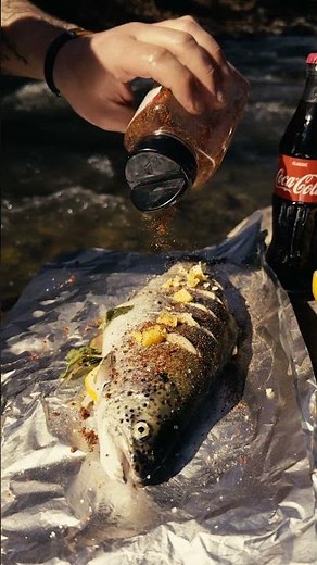 Juicy Foil-Grilled Trout on Hot Coals #food #cooking