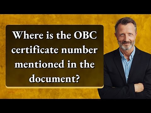 Where is the OBC certificate number mentioned in the document?