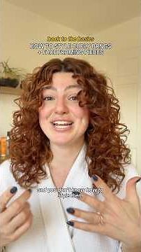 step-by-step guide to styling curly bangs and face framing pieces 🩵 #curlyhair #curlybangs ￼