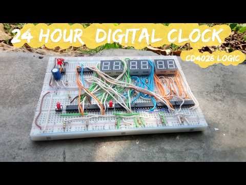 DIY 24-Hour Digital Clock Project | CD4026 & 7411 Logic Gates | Breadboard Version