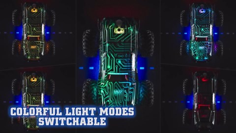 BLUEJAY 2.4GHz High Speed RC Car, Offroad Monster Hobby Racing Car with LED Colorful Bodylight and Rechargeable Battery, Kids Toy Gifts 3-8 Years