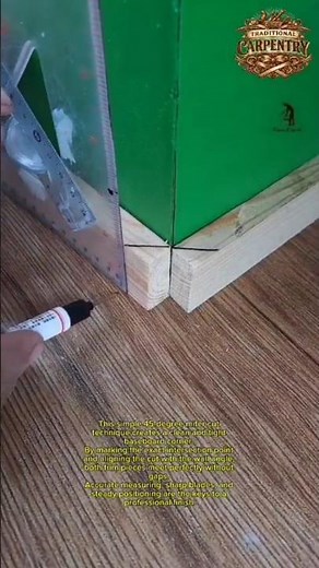 Perfect 45° Baseboard Corner Cut Every Time #shorts #carpentry #woodworking